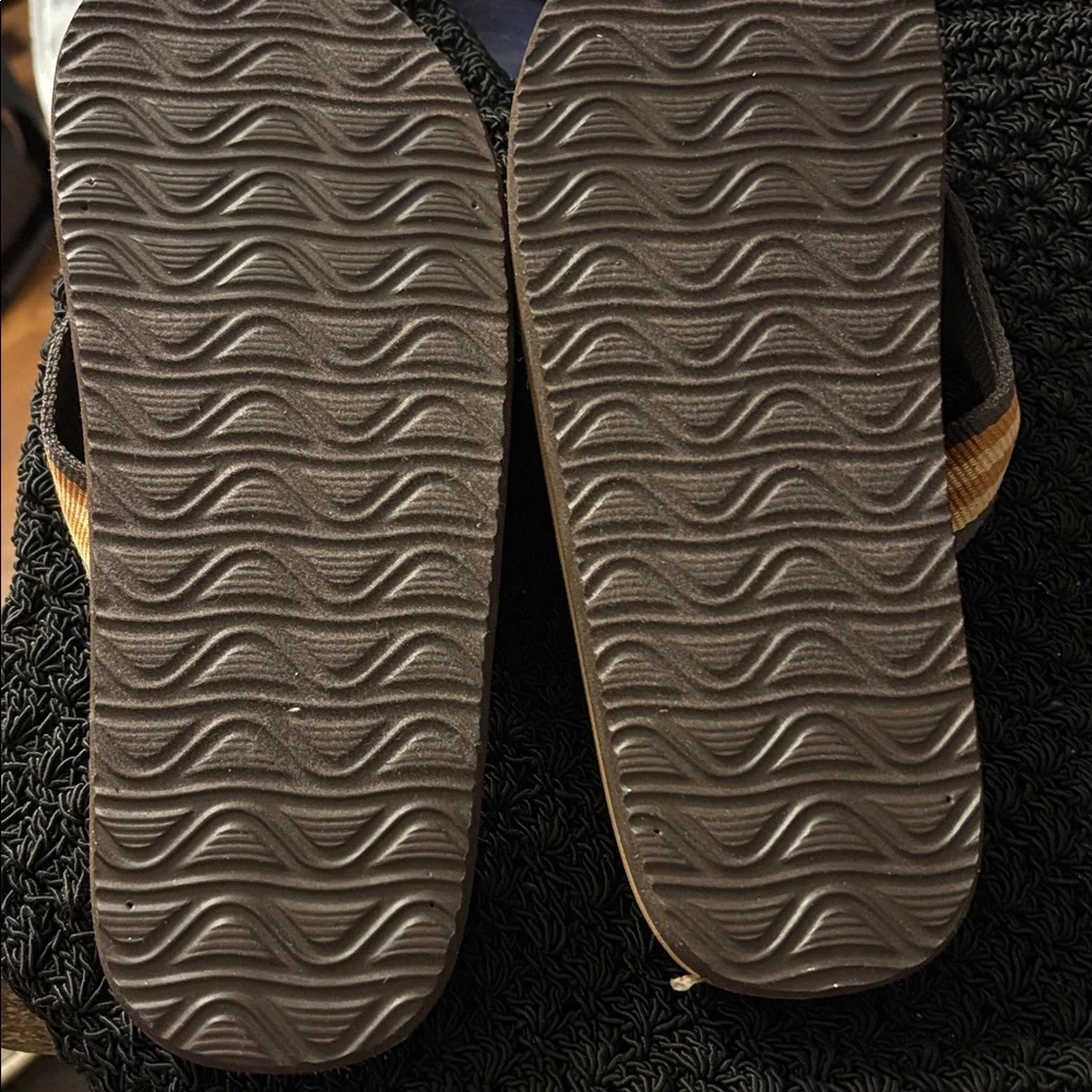 Place Striped Brown and Tan Sandals 3/4